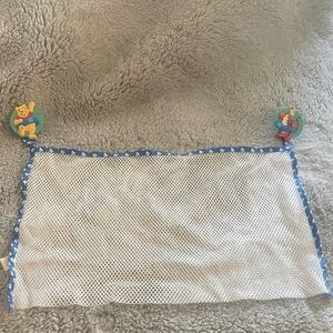 Vintage Disney Winnie The Pooh Mesh Bath Toy Organizer with Blue Trim